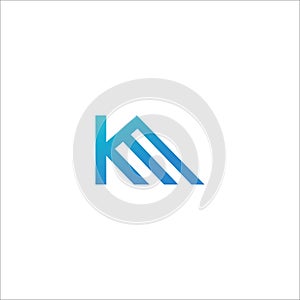 Initial letter km logo or mk logo vector design template