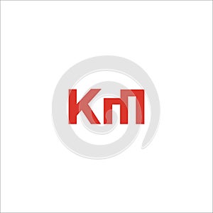 Initial letter km logo or mk logo vector design template