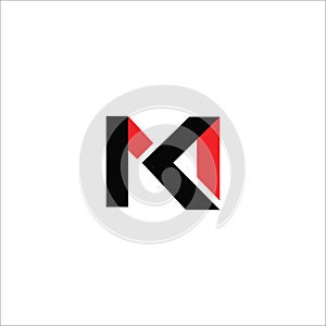 Initial letter km logo or mk logo vector design template