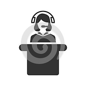 Support desk icon. vector graphics