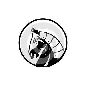 knight head horse mascot vector  for web design