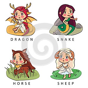 Chinese Zodiac Illustration Set 2 photo