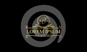Monogram Luxury gold Logo template flourishes calligraphi photo