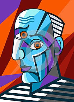 Cubist great painter face portrait painting photo