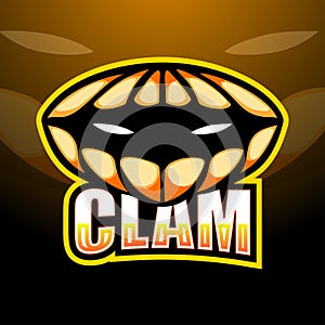 Clam mascot esport logo design photo