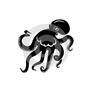 Octopus logo. Isolated octopus on white background