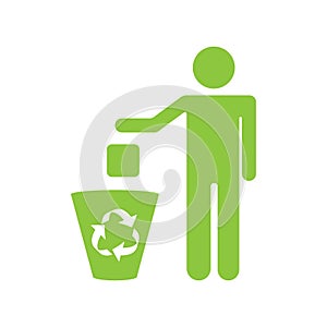 Throw away garbage icon vector