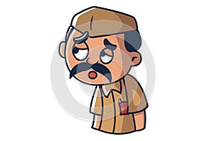 Vector Cartoon Illustration Of Postman
