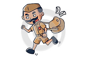 Vector Cartoon Illustration Of Postman