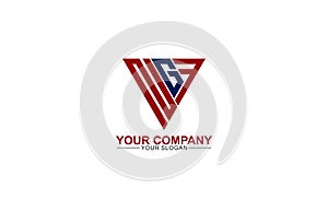 Strong initial NGF Logo template vector