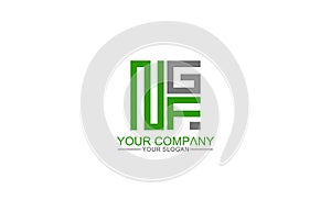 Square initial NGF Logo template vector