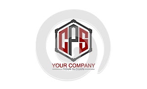 geometric initial CPS Logo template vector