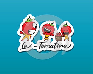 Vector illustration for spanish festival La Tomatino photo