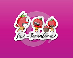 Vector illustration for spanish festival La Tomatino photo