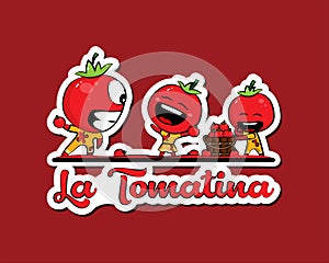 Vector illustration for spanish festival La Tomatino photo