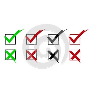 Tick icons symbol set checkmarks vector image