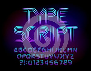 Abstract alphabet typescript. Brushed letters and numbers. Easy color change. photo