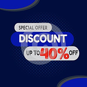 Banner Modern Design Discount 40% Background Vector
