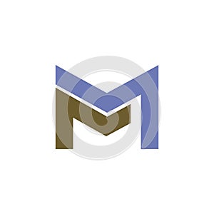 Initial letter m logo or mm logo vector design template photo