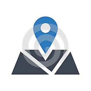 Map location flat vector icon