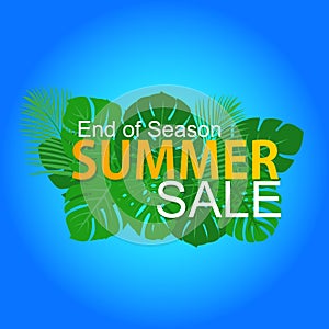 End of season summer sale vector illustration for poster promotion