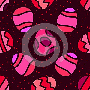 Seamless Easter Eggs Pattern, Happy Easter Holiday Pattern, Vector Illustration EPS 10.
