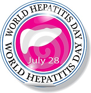World Hepatitis Day Sign and Sticker