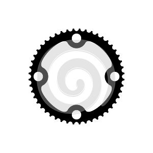 Simple Flat Monochrome bicycle sprocket icon. Chainrings, Bike gear icon.