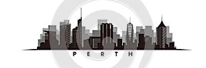 Perth skyline and landmarks silhouette vector