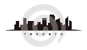 Toronto skyline and landmarks silhouette vector