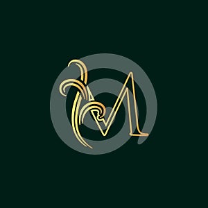 Elegant and luxury initial line M