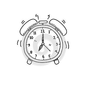 Clock doodle vector illustration isolated on white