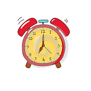 Clock doodle vector illustration isolated on white