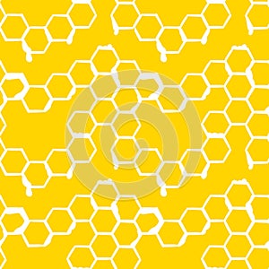 Beehives Pattern, Honey Bees Illustration, Seamless Pattern, Vector EPS 10.