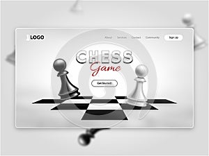 Realistic Chess Game Landing Page