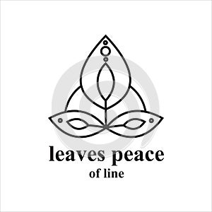 Leaves Peace logo line exclusive design exelent