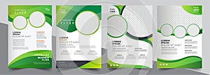 Vector eco flyer, poster, brochure, magazine cover template. Modern green leaf, environment design. - Vector photo