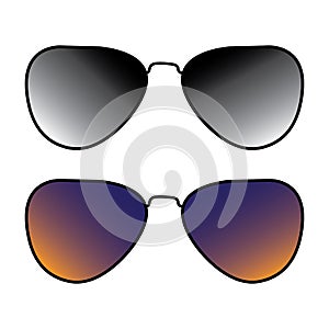 Vector Sun Glasses isolated white background