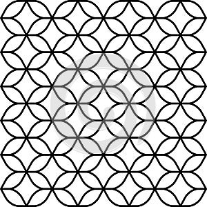 PrinVector seamless pattern in Arabian style. Abstract graphic monochrome background with thin wavy lines, delicate lattice.t