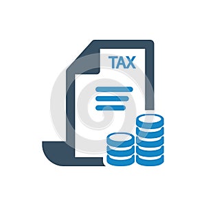 Tax finance icon document, report vector illustration