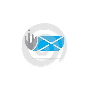 Fast mail illustration logo design concept