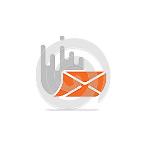 Fast mail illustration logo design concept