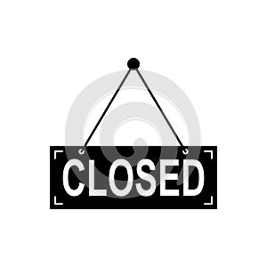 closed sign icon vector on white background.