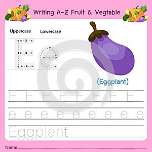 Illustrator of writing a-z Fruit & Vegtable E