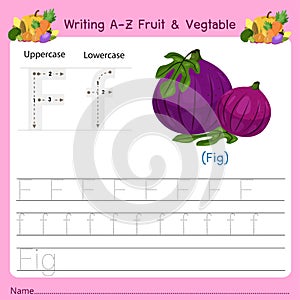 Illustrator of writing a-z Fruit & Vegtable F