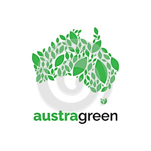 Australia leaf logo design vector template photo