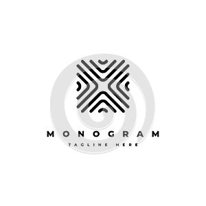 Creative abstract monogram logo design vector template