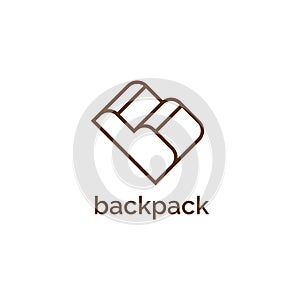Letter B for backpack symbol logo design vector template