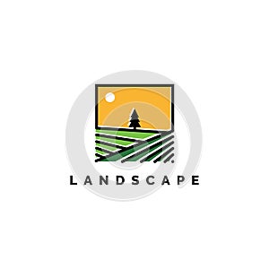 Landscape logo design illustration vector template photo