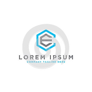 Logo designs initial letters of the CE logo icon. -Vectors